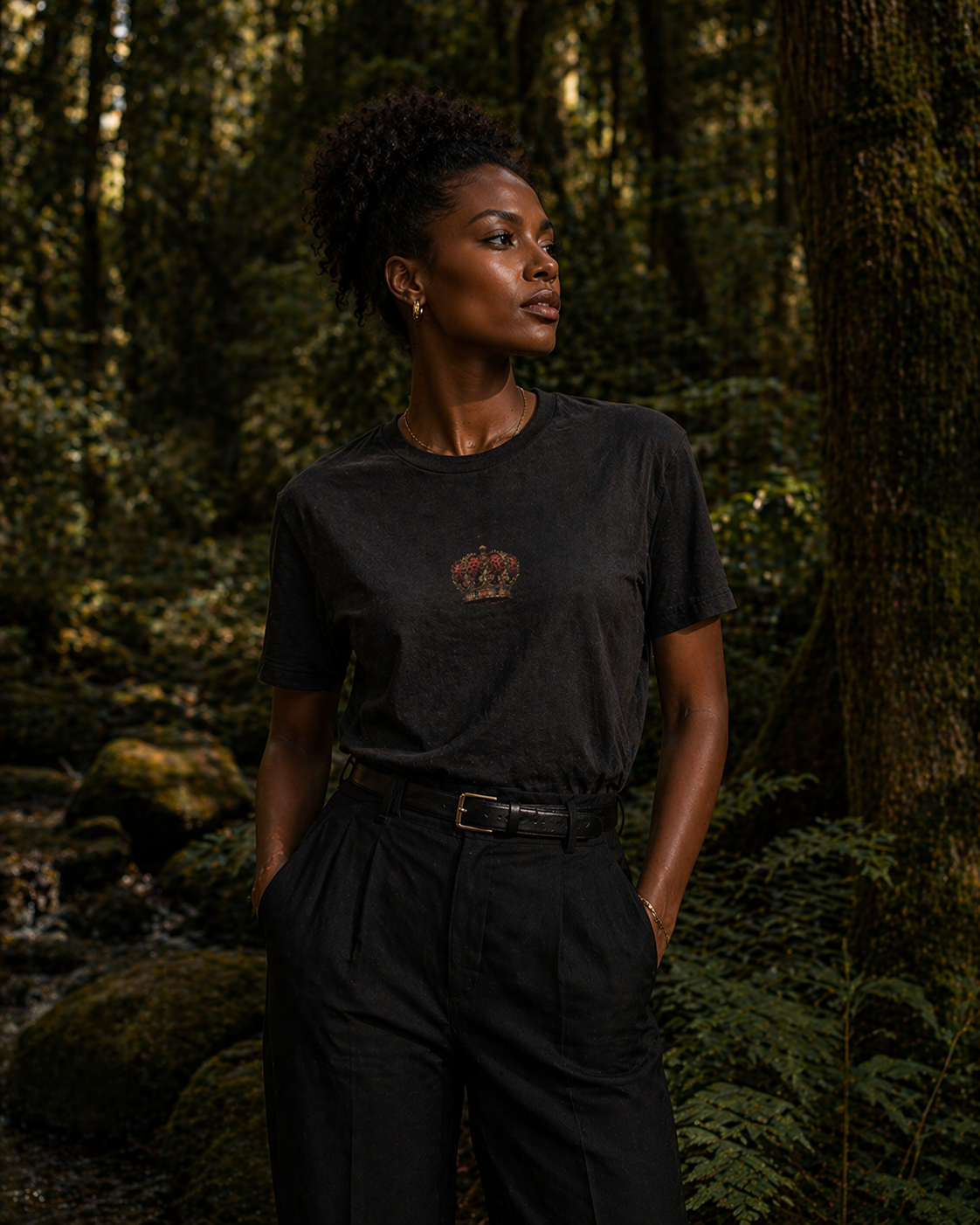Sassy Co. T-Shirt – Royal Crown (Faded Black Edition)