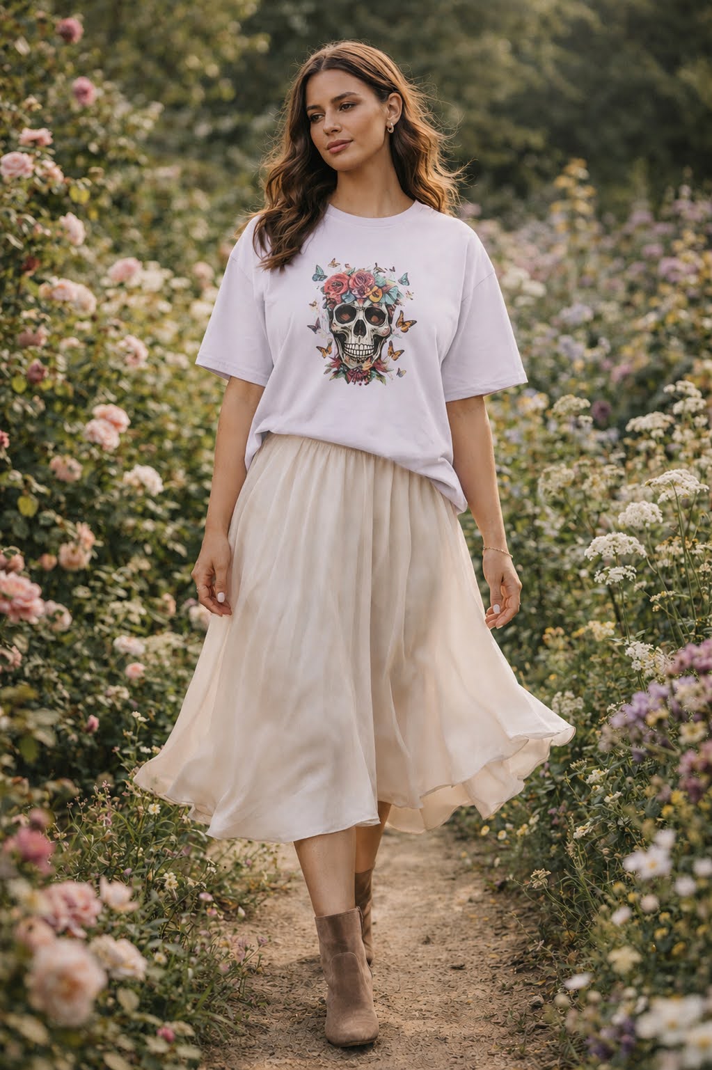 Skulls & Roses Heavy Tee – Soft Luxe Edition