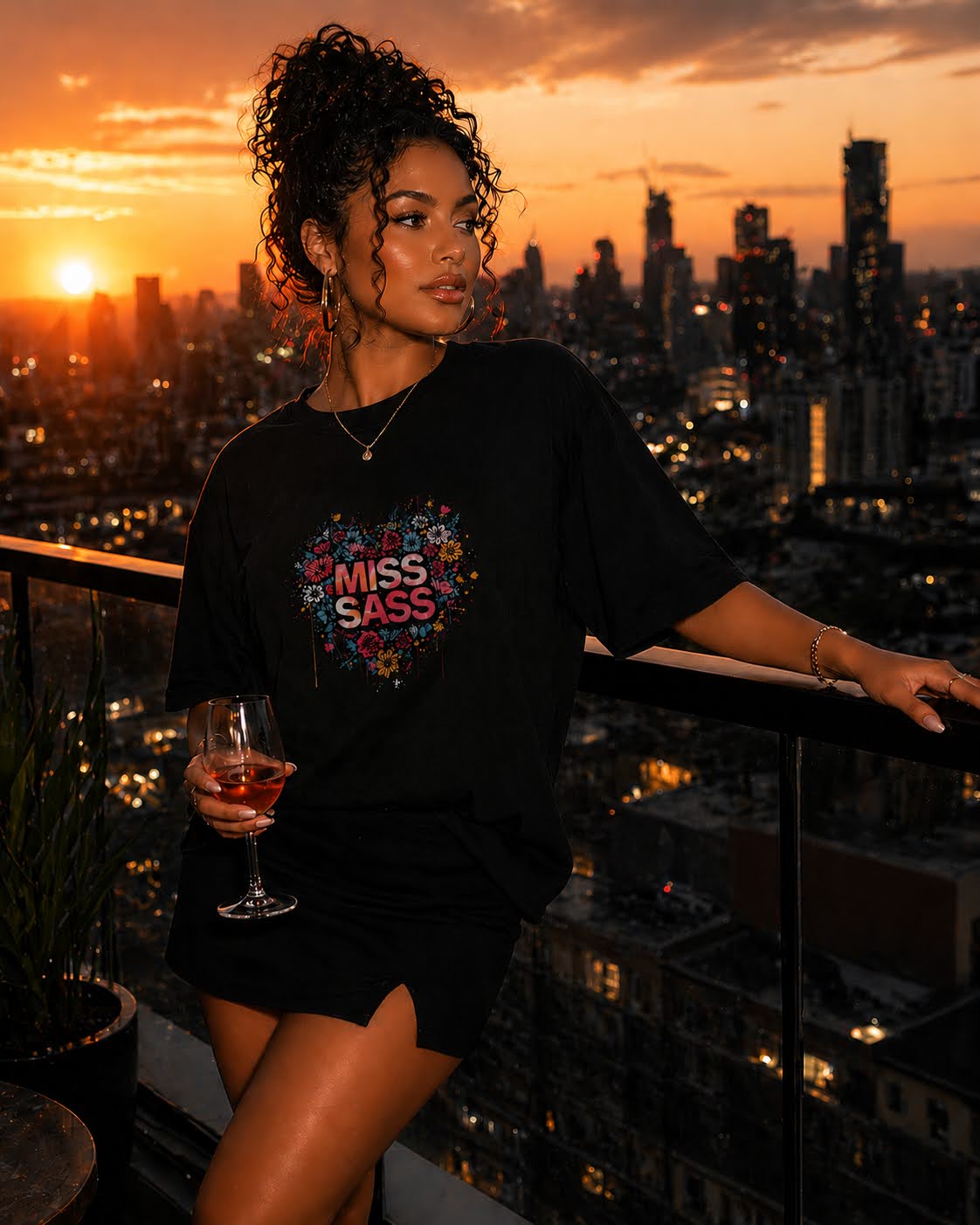 Miss Sass Oversized Tee β Icon Bloom Edition