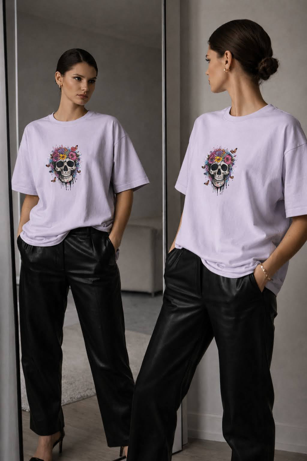 Skulls & Roses Heavy Tee – Painted Bloom Edition