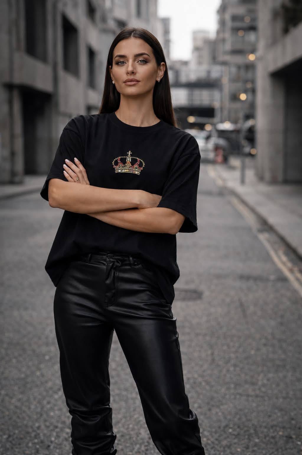 Royal Crown Tee – Washed Black Edition