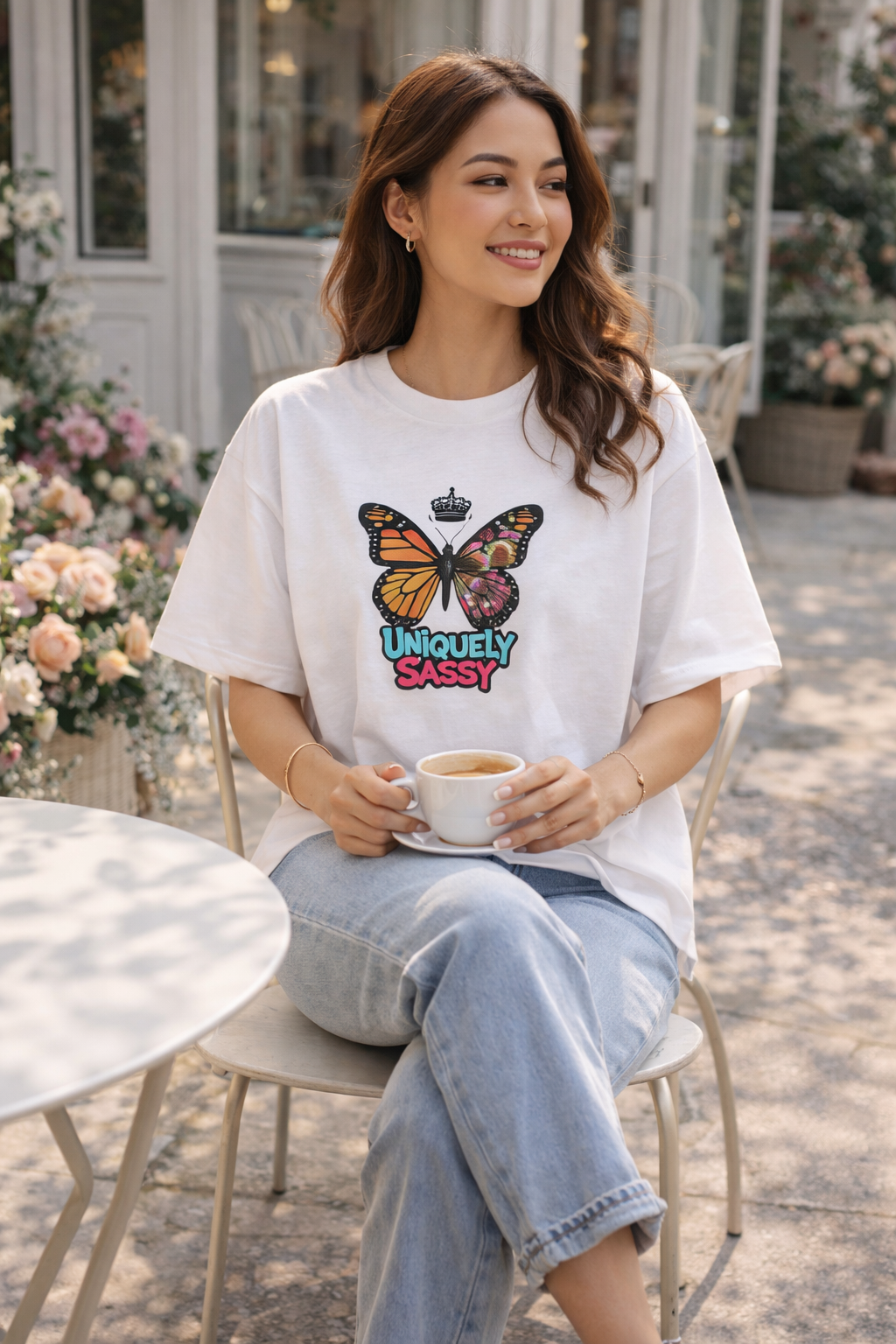 Uniquely Sassy Oversized Tee – Soft Contrast Edition