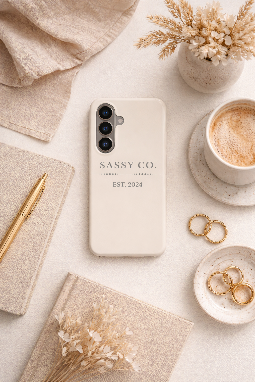 Sassy Co. Signature Phone Case – Cream Heritage Edition