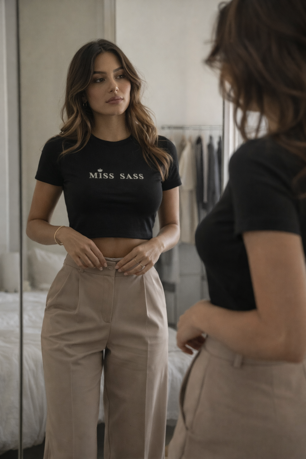 Miss Sass Crop Top – Fitted Black Edition