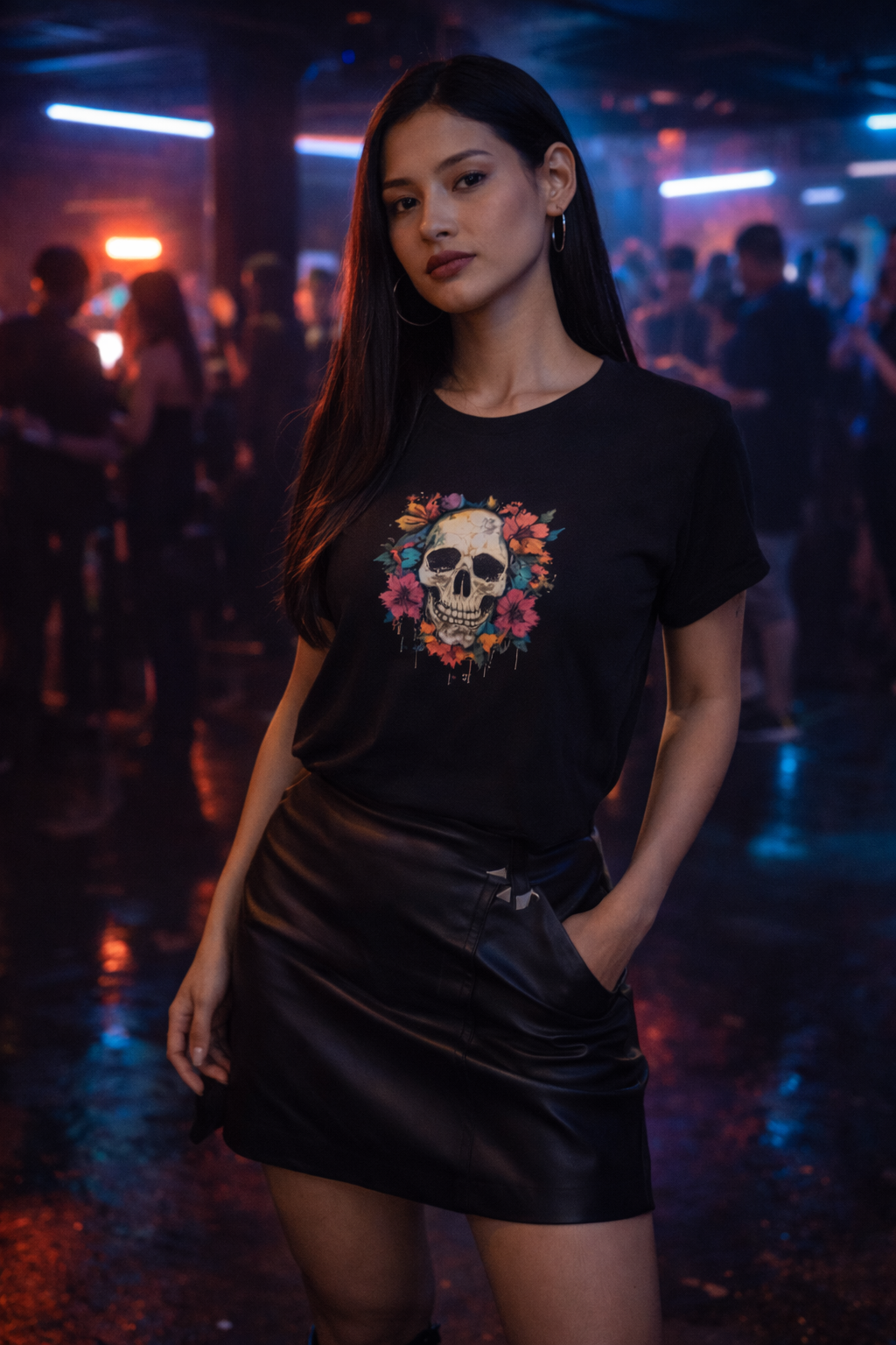 Sassy Co. T-Shirt – Skull & Bloom (Black Edition)