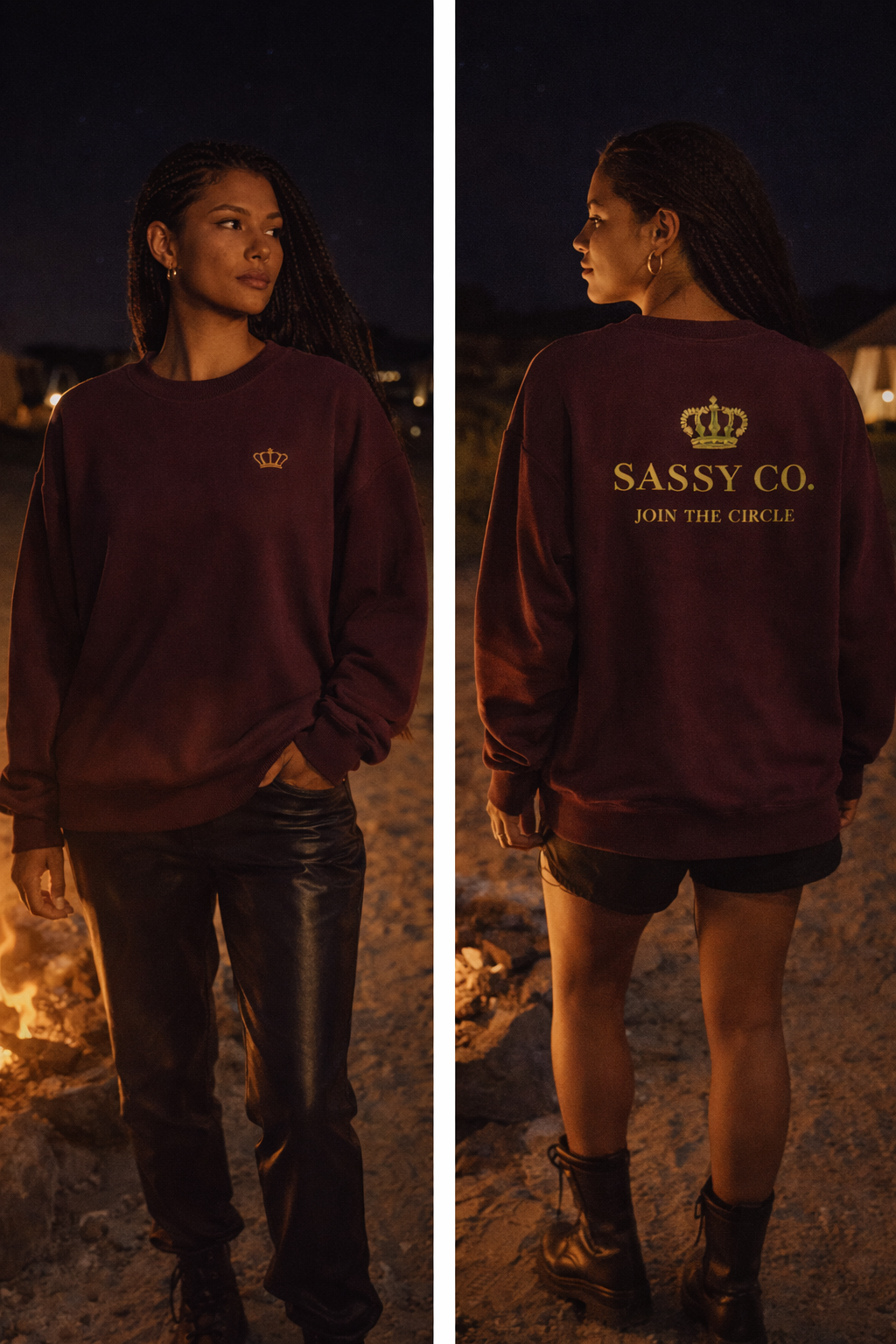 Sassy Co. Sweatshirt – Join The Circle (Burgundy Edition)