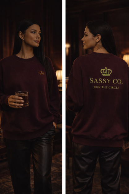 Sassy Co. Sweatshirt – Join The Circle (Burgundy Edition)