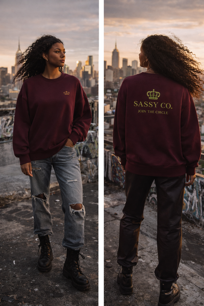 Sassy Co. Sweatshirt – Join The Circle (Burgundy Edition)
