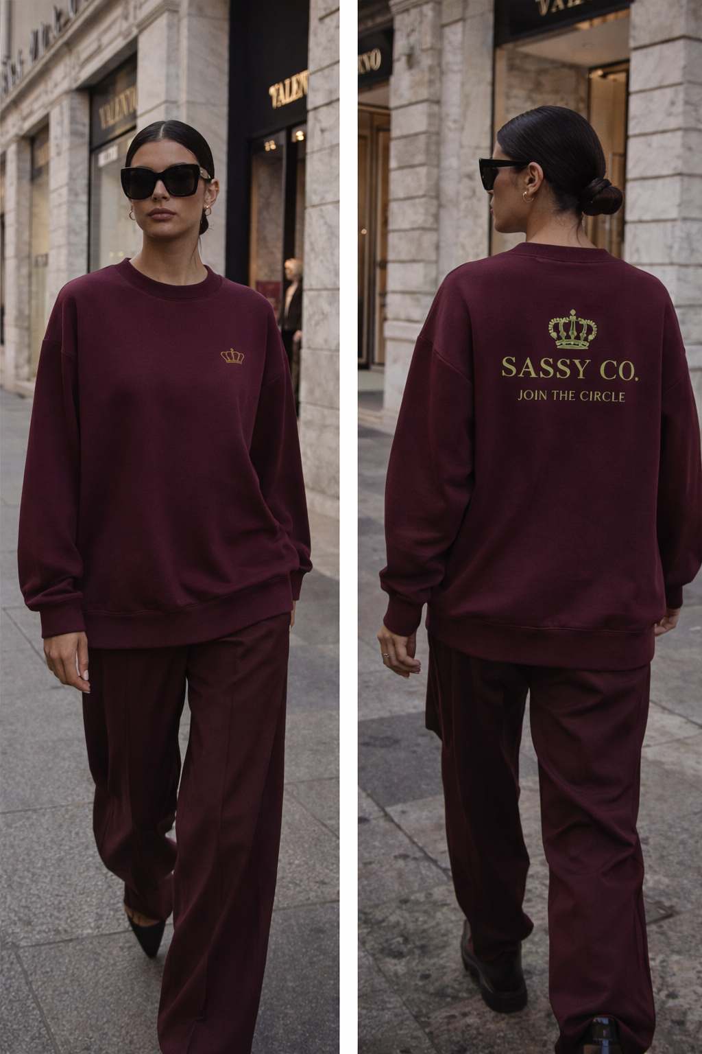 Sassy Co. Sweatshirt – Join The Circle (Burgundy Edition)