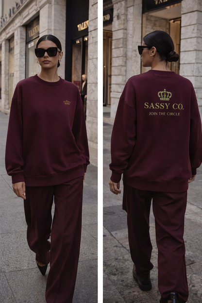 Sassy Co. Sweatshirt – Join The Circle (Burgundy Edition)