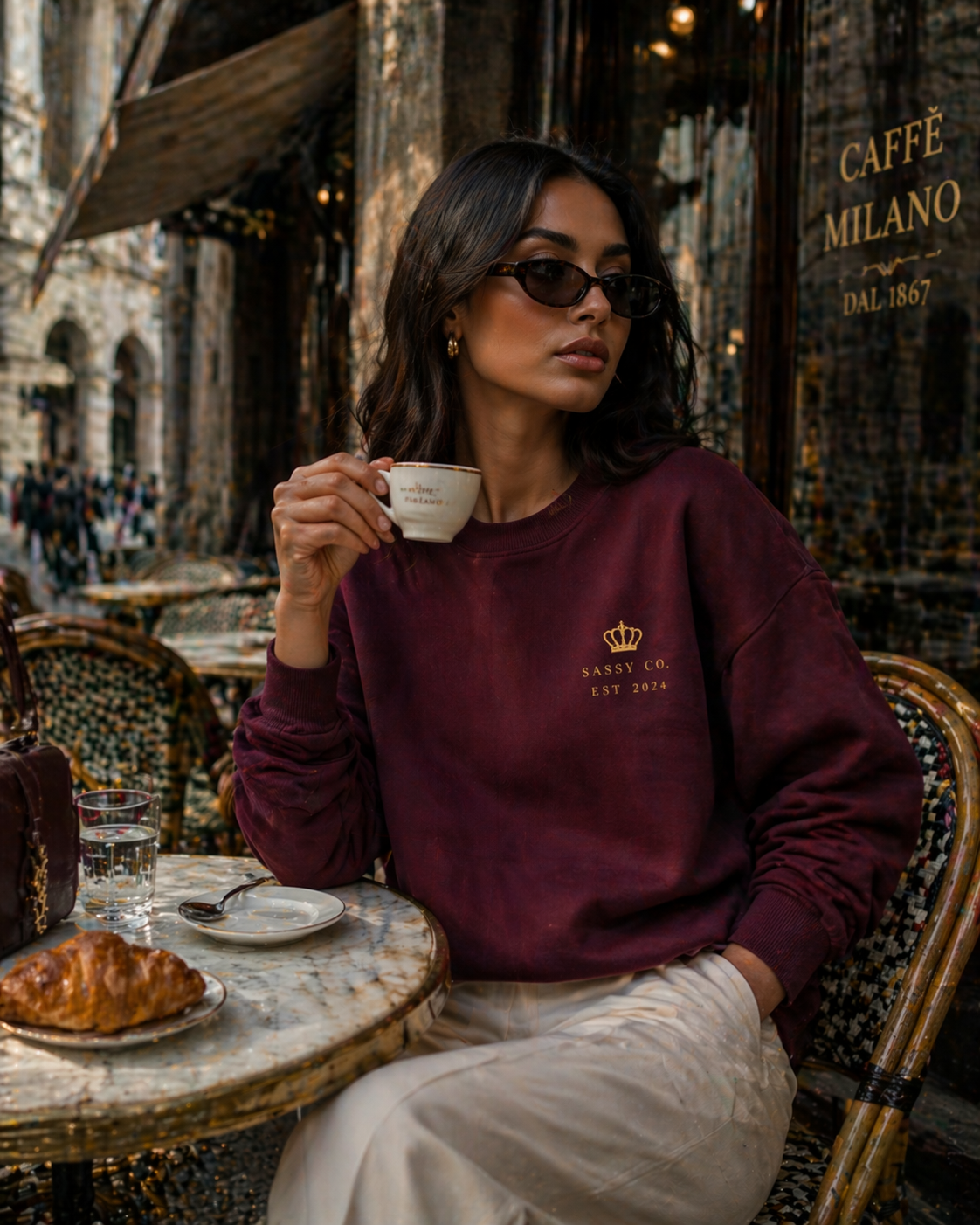 Sassy Co. Sweatshirt – Established Crown (Burgundy Edition)