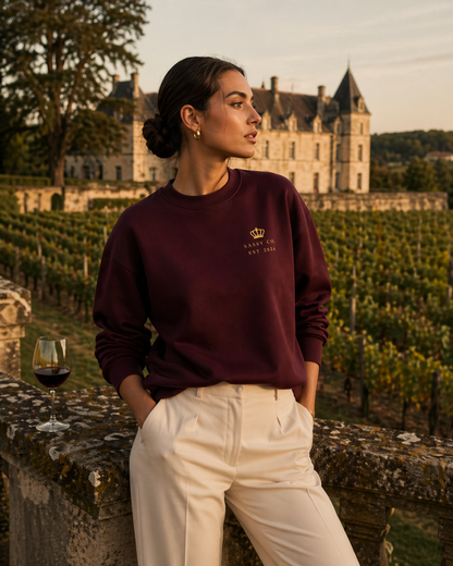 Sassy Co. Sweatshirt – Established Crown (Burgundy Edition)