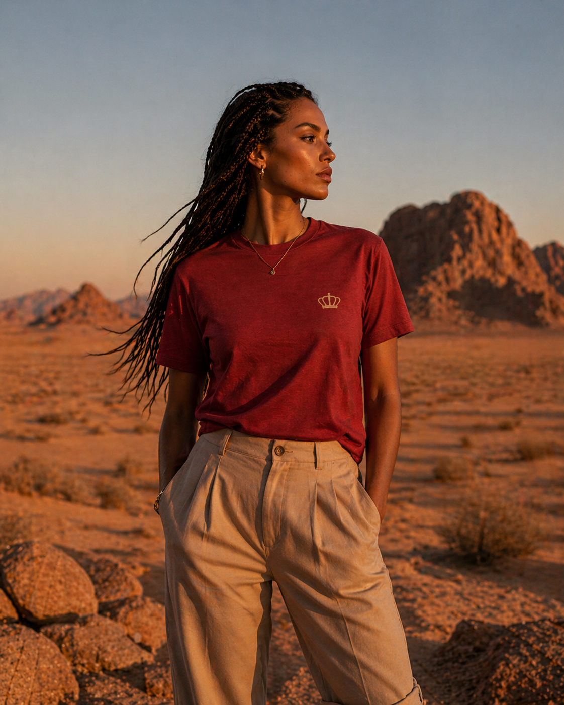 Sassy Co. T-Shirt – Signature Crown (Burnt Red Edition)