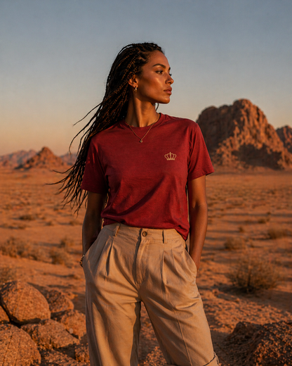 Sassy Co. T-Shirt – Signature Crown (Burnt Red Edition)