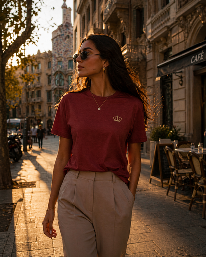 Sassy Co. T-Shirt – Signature Crown (Burnt Red Edition)