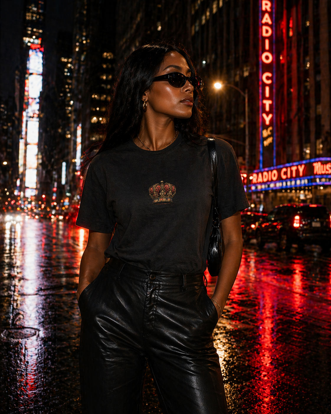 Sassy Co. T-Shirt – Royal Crown (Faded Black Edition)