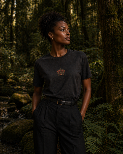 Sassy Co. T-Shirt – Royal Crown (Faded Black Edition)