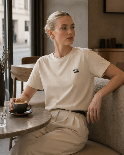 Sassy Co. T-Shirt – Signature Crown (Cream Edition)