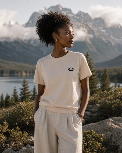 Sassy Co. T-Shirt – Signature Crown (Cream Edition)