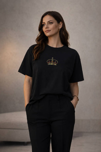Royal Crown Tee – Washed Black Edition