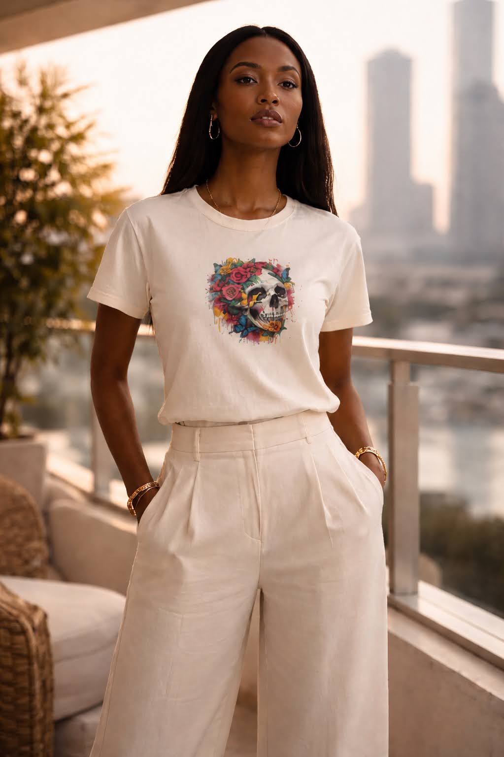 Sassy Co. T-Shirt – Skull Expression (Cream Edition)