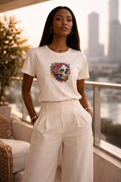 Sassy Co. T-Shirt – Skull Expression (Cream Edition)