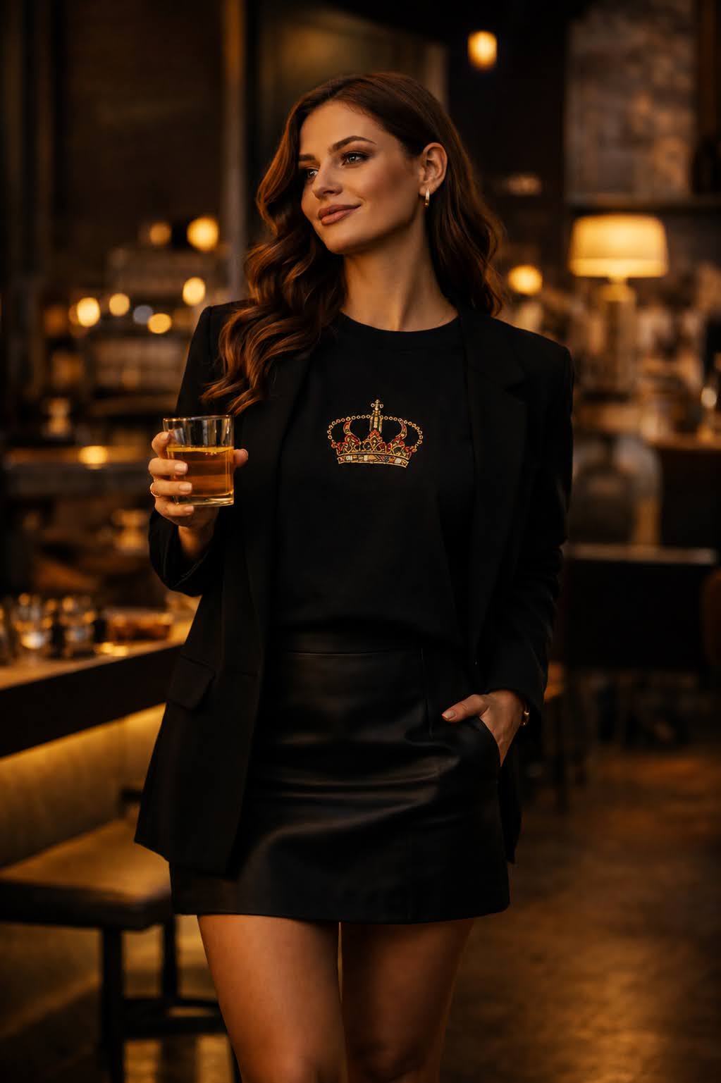 Royal Crown Tee – Washed Black Edition