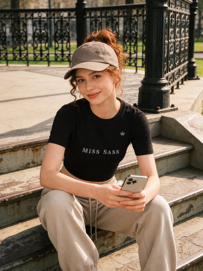 Miss Sass Fitted Crop Tee – Signature Collection