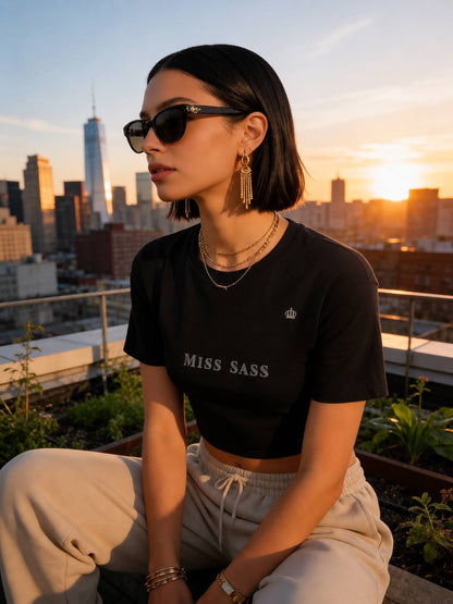 Miss Sass Fitted Crop Tee – Signature Collection