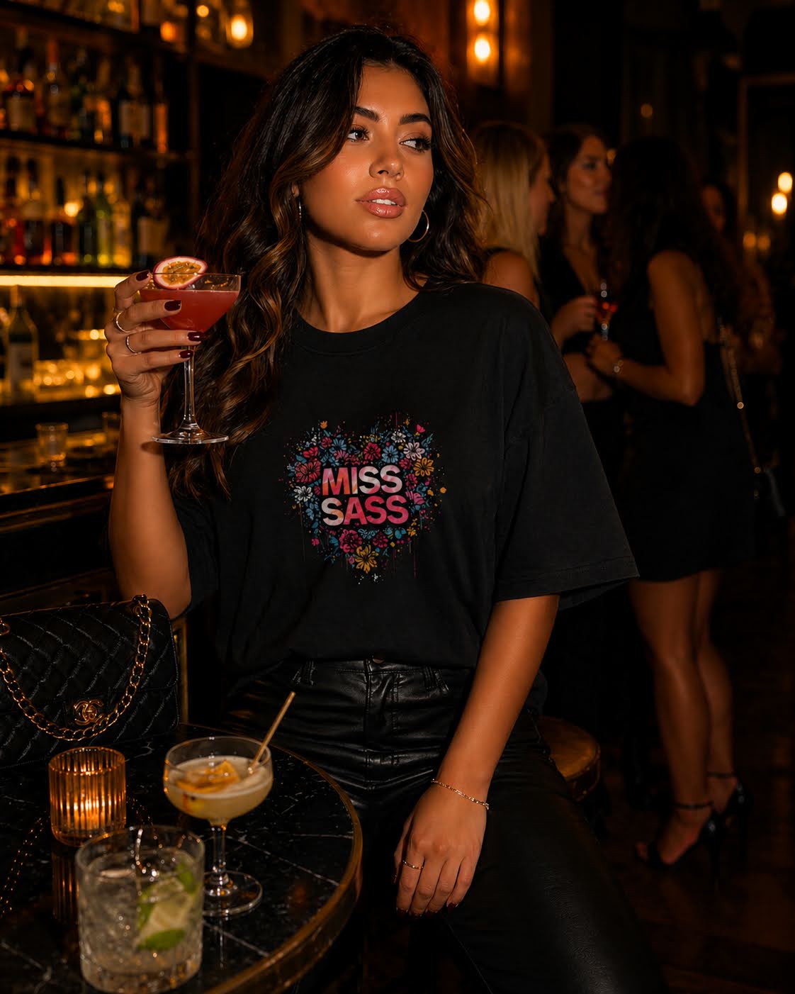 Miss Sass Oversized Tee – Icon Bloom Edition