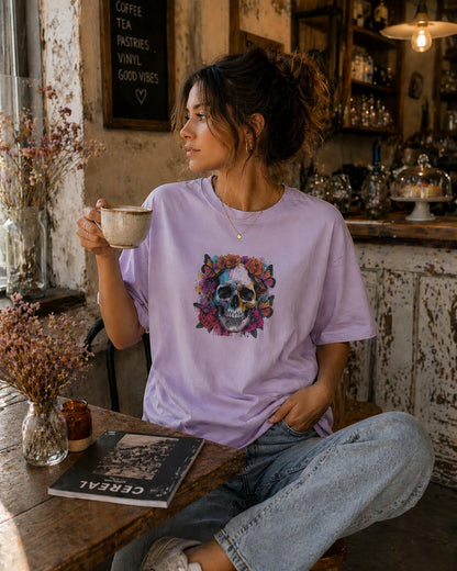 Skulls & Roses Heavy Tee – Crowned Bloom Edition