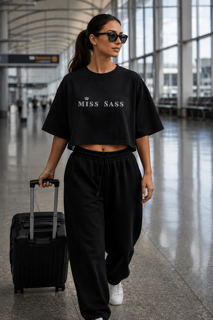Miss Sass Crop Tee – Black Edition