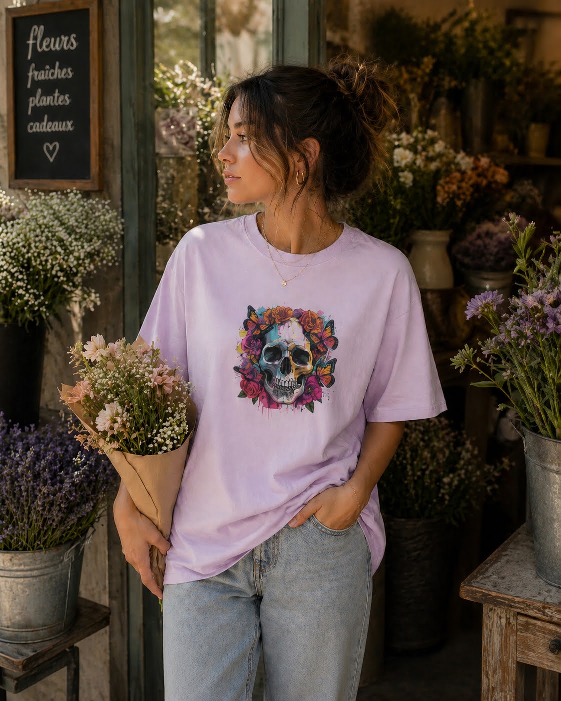 Skulls & Roses Heavy Tee – Crowned Bloom Edition