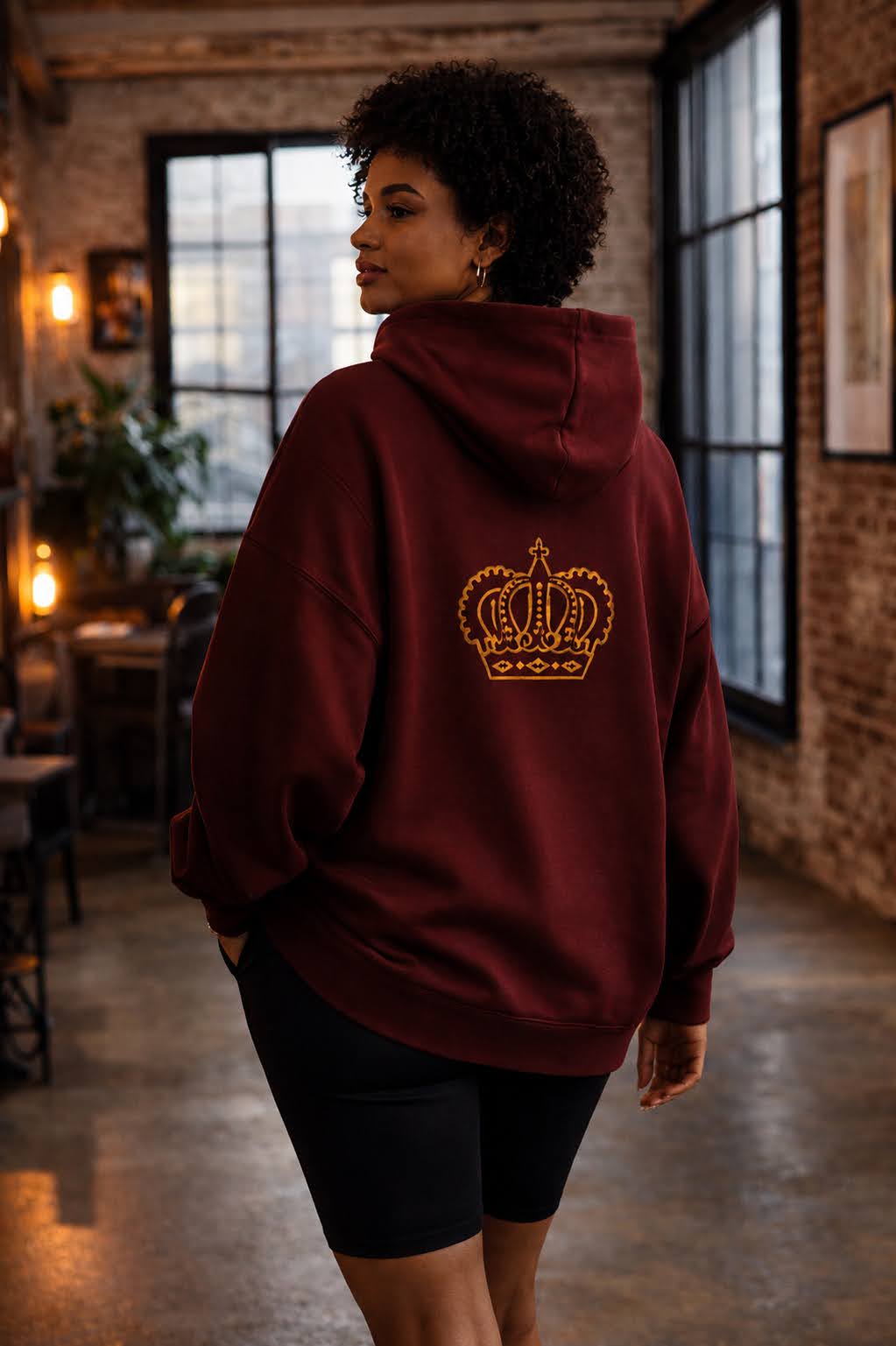 Sassy Co. Hoodie – Royal Crown Statement (Burgundy Edition)