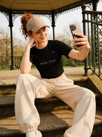 Miss Sass Fitted Crop Tee – Signature Collection