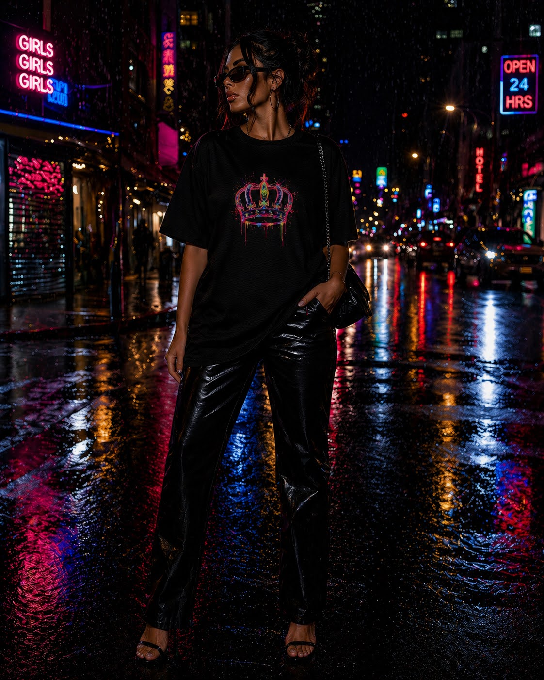 Sassy Co. Neon Crown Tee – Electric Reign Edition