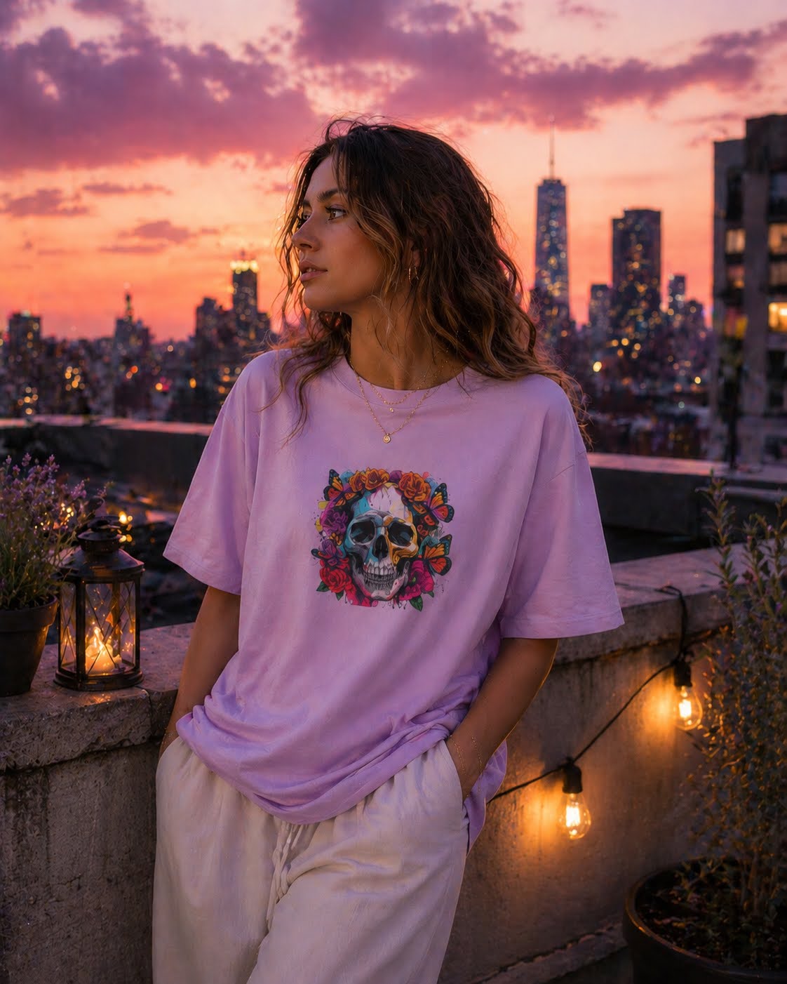 Skulls & Roses Heavy Tee – Crowned Bloom Edition