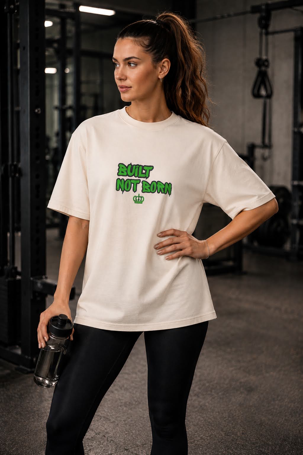 Built Not Born Tee – Sand Edition (Graffiti Green)