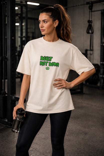 Built Not Born Tee – Sand Edition (Graffiti Green)