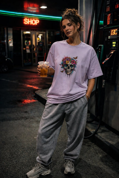 Skulls & Roses Heavy Tee – Painted Bloom Edition