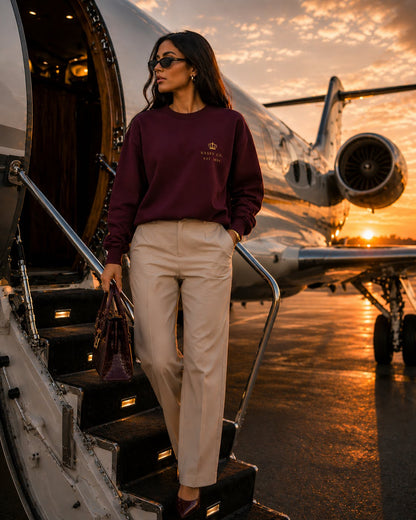 Sassy Co. Sweatshirt – Established Crown (Burgundy Edition)