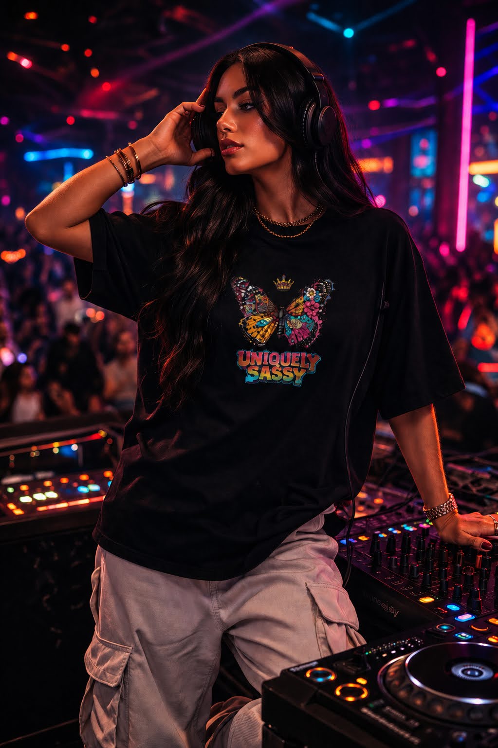 Uniquely Sassy Oversized Tee – After Dark Edition