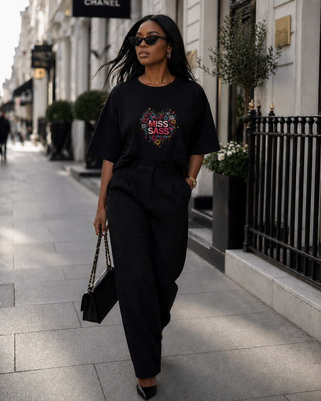 Miss Sass Oversized Tee – Icon Bloom Edition