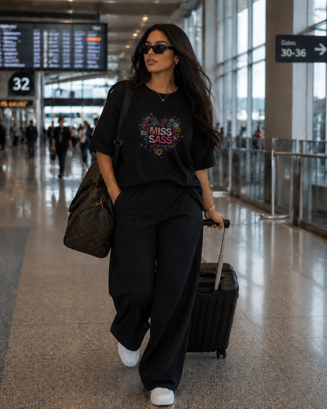 Miss Sass Oversized Tee – Bold Bloom Edition