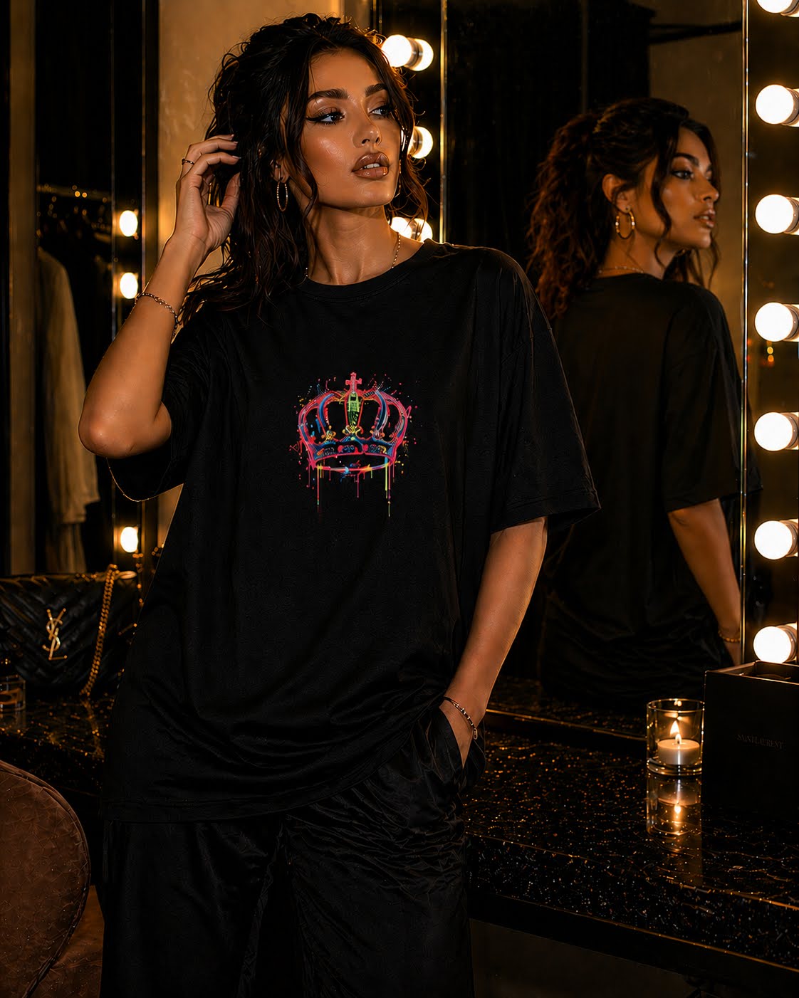 Sassy Co. Neon Crown Tee – Electric Reign Edition