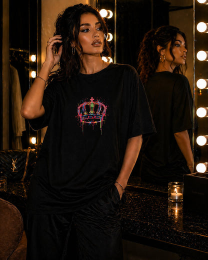 Sassy Co. Neon Crown Tee – Electric Reign Edition