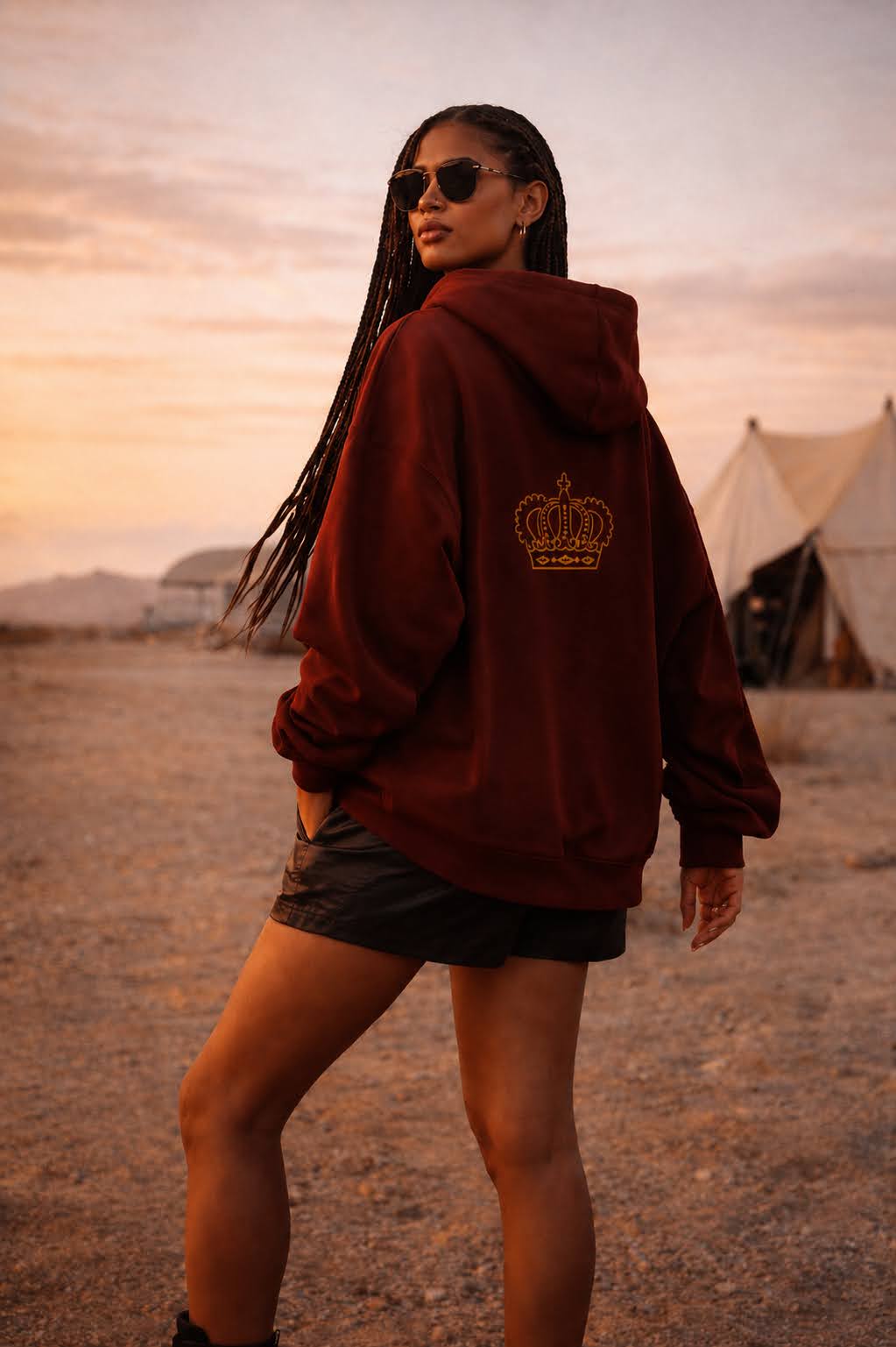 Sassy Co. Hoodie – Royal Crown Statement (Burgundy Edition)