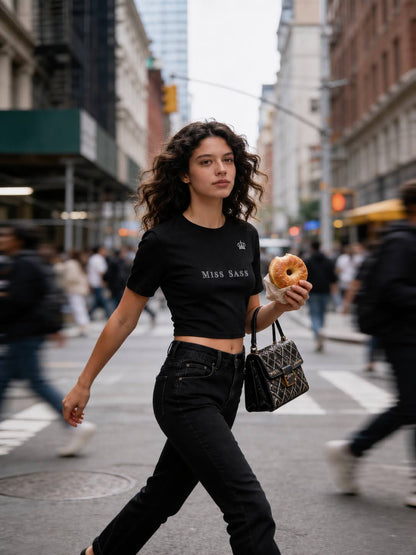 Miss Sass Fitted Crop Tee – Signature Collection