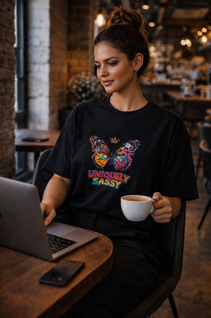 Uniquely Sassy Oversized Tee – After Dark Edition