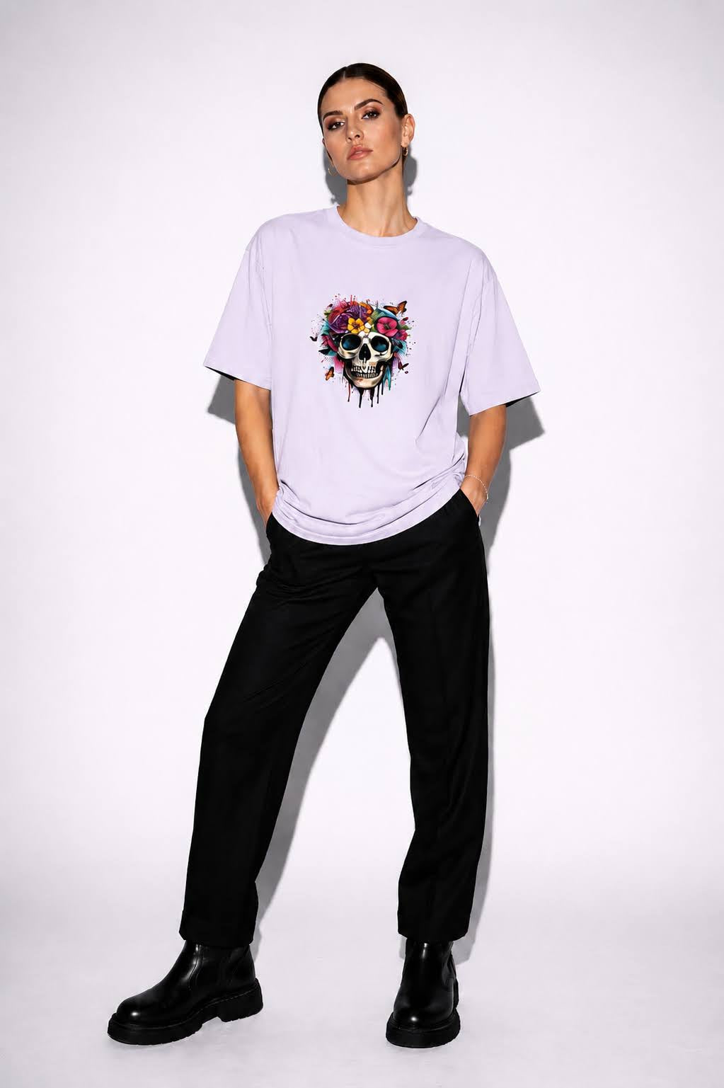 Skulls & Roses Heavy Tee – Painted Bloom Edition